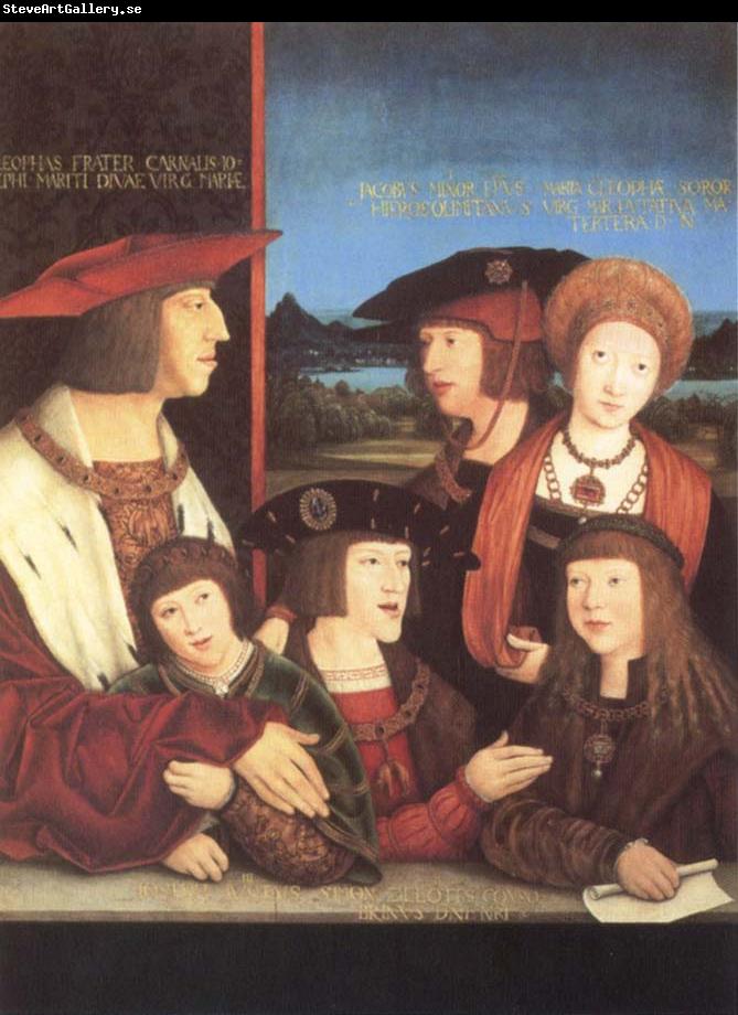 STRIGEL, Bernhard Emperor Maximilian i with his family